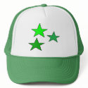 3 Star Designs Green and White Truker Hat