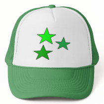 3 Star Designs Green and White Truker Hat by 3stardesigns 3 Star Designs Green and White Truker Hat