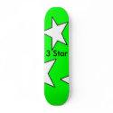 3 Star Designs Green Skatboard skateboards