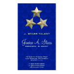 3 Star on Blue Damask Business Card Template