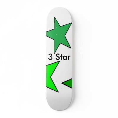 3 Star White skatboard Skateboard by 3stardesigns