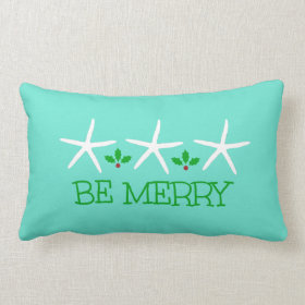 3 Starfish Be Merry Christmas Pillow