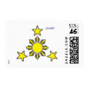 3 stars and a sun postage
