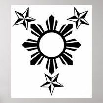 Filipino Sun and Stars Outline