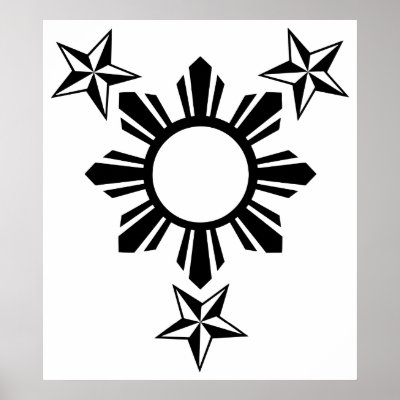 filipino sun tattoo. 3 Stars and Sun Print by