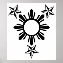 3 Stars and Sun Print