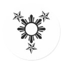 3 Stars and Sun stickers