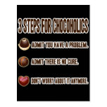 3 STEPS FOR CHOCOHOLICS POSTCARD