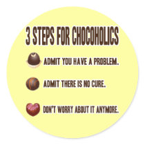 3 STEPS FOR CHOCOHOLICS STICKERS
