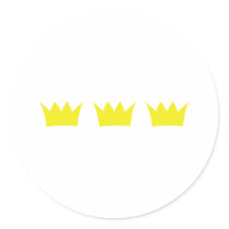3 three king crowns stickers