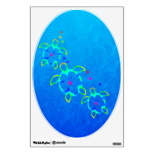 3 Tie Dyed Honu Turtles Room Graphic