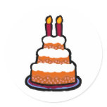 3 Tier Cake Round Sticker