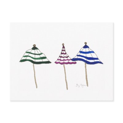 3 Umbrellas Postcard by ginyhogan