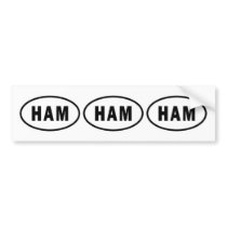 3 up HAM Euro style bumper stickers