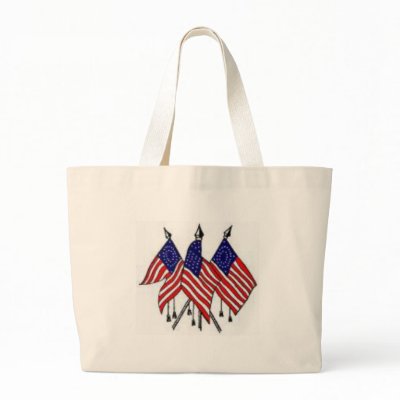3 US Flags Tote Bag by chansen69
