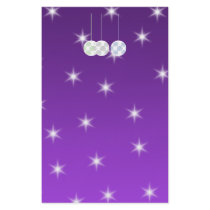 3 White Swirl Design Christmas Baubles. On Purple Flyer