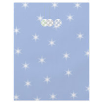 3 White Swirly Christmas Baubles. On Blue. Flyers