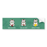 3 Wise and Lucky Neko Bumpersticker Bumper Stickers