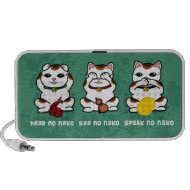 3 Wise and Lucky Neko Portable Speaker doodle
