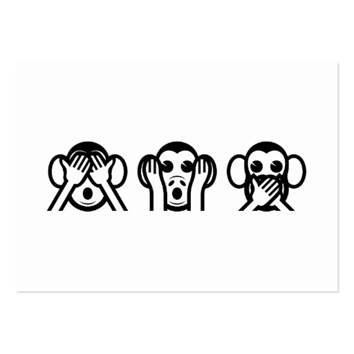 3 Wise Monkeys Emoji Business Card Templates (back side)