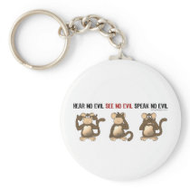 3 Wise Monkeys Keychain by ironydesign 3 Wise Monkeys Keychain