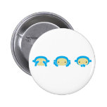 3 Wise Monkeys Pinback Buttons