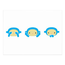 3 Wise Monkeys Post Cards