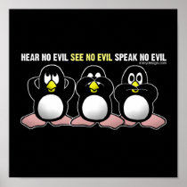 3 Wise Monkeys Poster