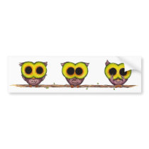 3 Wise Owls sticker bumper stickers
