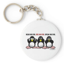 3 Wise Penguins Keychain keychains