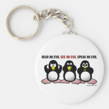 3 Wise Penguins Keychain