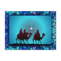 3 WISEMEN,STAR & BORDER by SHARON SHARPE postcards