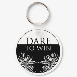 3 word quote-Dare To Win Keychain keychain