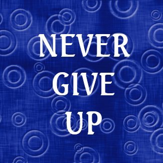 3 word quote -Never Give Up-Magnet magnet
