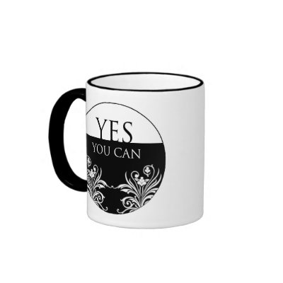 3 Word Quote-Yes You can-Inspiritional Mug by semas87