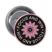 3 Word Quotes ~Focus And Win ~motivational Pinback Button