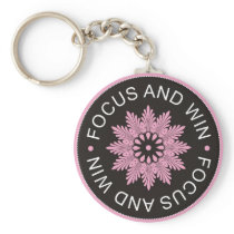 3 Word Quotes ~Focus And Win ~motivational Keychain