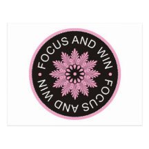 3 Word Quotes ~Focus And Win ~motivational Post Card