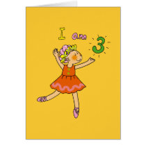 3 year old ballerina greeting cards
