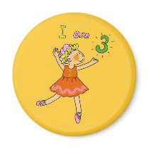 3 year old ballerina fridge magnet