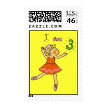 3 year old ballerina stamp