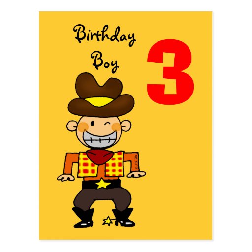 3 year old birthday boy post cards | Zazzle
