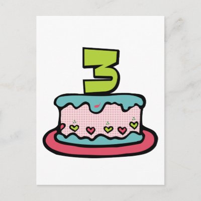 Year Old Birthday Cake Post Card by Birthday_Bash