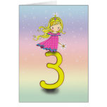 3 Year Old Birthday Card Little Princess