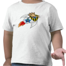 3 year old boy in a rocket shirts