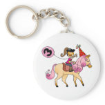 3 year old girl on a pony keychain