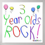 3 Year Olds Rock ! Poster