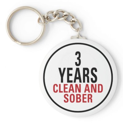 3 Years Clean and Sober Keychains by sobergifts