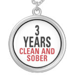3 Years Clean and Sober Custom Necklace