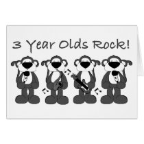 3 yr olds rock greeting card